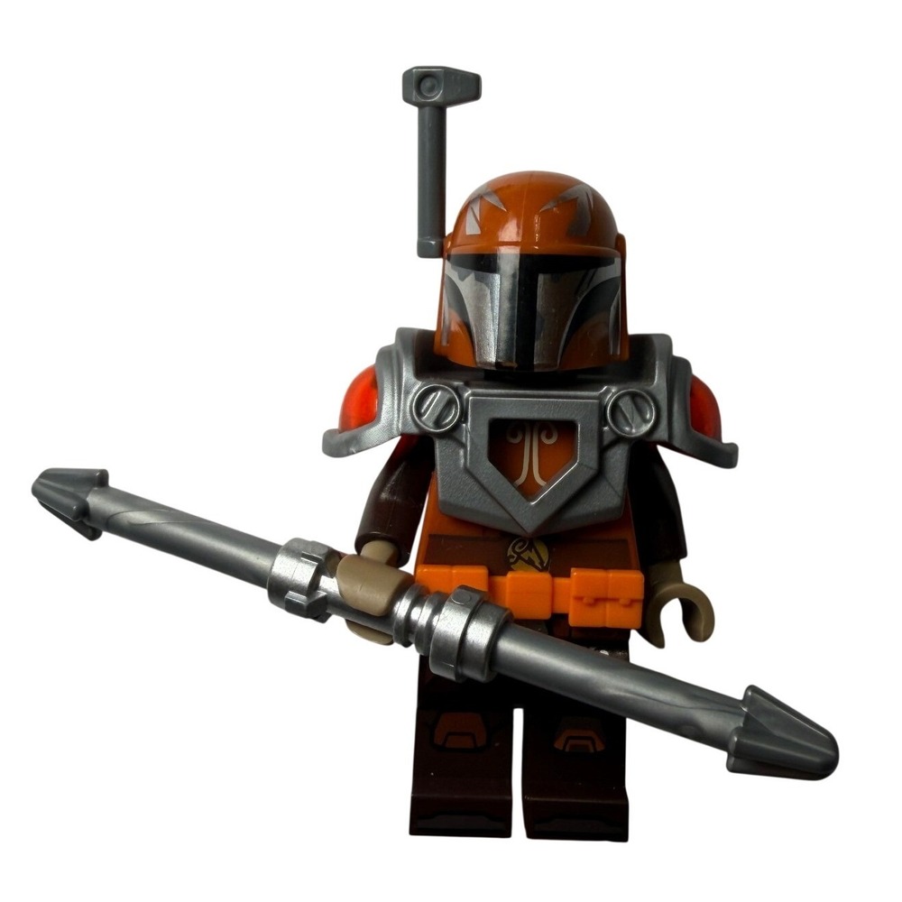 LEGO Star Wars Fenn Rau Mandalorian Rebels Minifigure Orange Armor Spear Toy